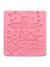 Load image into Gallery viewer, Large PYO Eid cookie cutter Muslim boy girl Fondant Eid Ramadan Embosser Hijab
