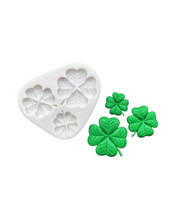 Load image into Gallery viewer, Clover leaves Silicone Mould lucky leaf St Patrick&#39;s Day Cake Fondant Sugarcraft Soap floral theme
