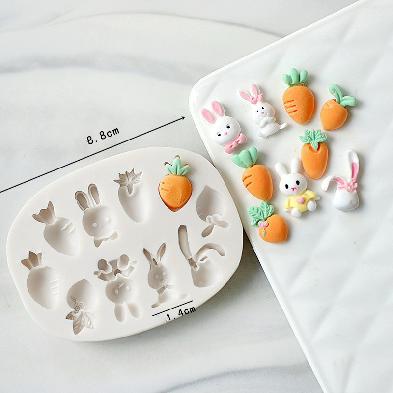 Easter Silicone Mould mini Rabbit carrot