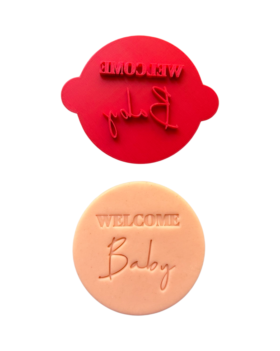 Welcome baby cookie stamp baby shower