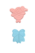 Load image into Gallery viewer, Fairy cookie cutter Stamp mushroom bow girls birthday
