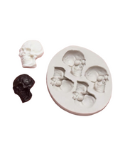 Load image into Gallery viewer, Skeleton head silicone mould Halloween
