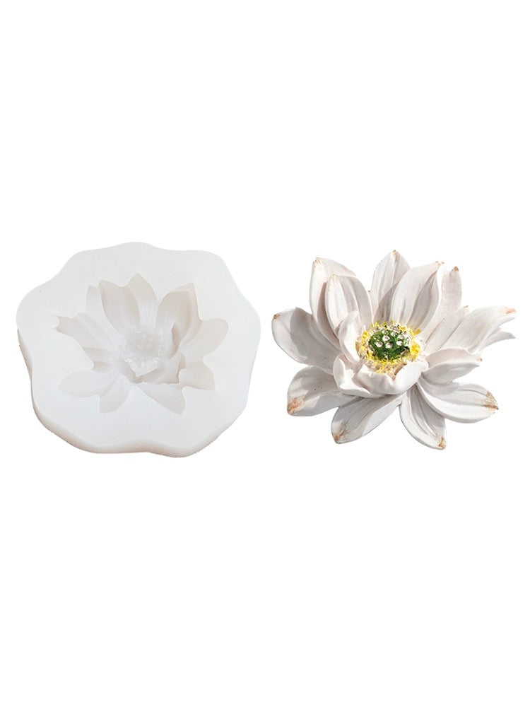 Large Lotus flower Silicone Mould Cake Fondant Candle Sugarcraft Soap Mother's day