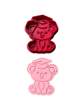 Load image into Gallery viewer, Graduation koala Cookie Cutter Stamp cap hat
