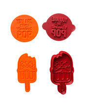 Load image into Gallery viewer, The coolest pop grandpa cookie cutter set ice pops grandfather happy father&#39;s day
