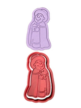 Load image into Gallery viewer, Traditional Christmas Nativity Scene Cookie Cutter Stamp Merry Christmas Baby Jesus Cross
