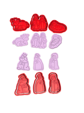 Load image into Gallery viewer, Traditional Christmas Nativity Scene Cookie Cutter Stamp Merry Christmas Baby Jesus Cross
