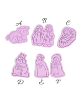 Load image into Gallery viewer, Traditional Christmas Nativity Scene Cookie Cutter Stamp Merry Christmas Baby Jesus Cross
