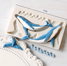 Load image into Gallery viewer, Whale silicone wave ocean Cookie Cake Mould Fondant Sugar craft
