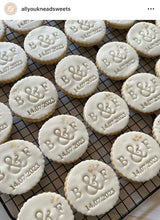 Load image into Gallery viewer, Custom Wedding Cookie Cutter Stamp Inital names date

