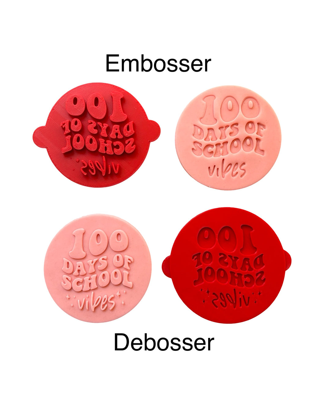 100 days of school cookie stamp debosser cutter