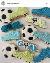 Load image into Gallery viewer, Football soccer Cookie Cutter Stamp shoes jersey goal love
