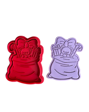 Load image into Gallery viewer, Cute Christmas Bear in santa sack Cookie Cutter Stamp Fondant Embosser Xmas
