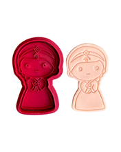 Load image into Gallery viewer, Korean boy girl Cookie Cutter Stamp traditional clothes Hanbok Seollal
