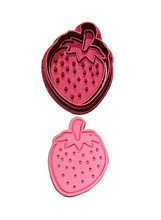 Load image into Gallery viewer, Strawberry Cookie Cutter Stamp
