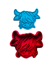 Load image into Gallery viewer, Highland cow Cookie Cutter Stamp Head

