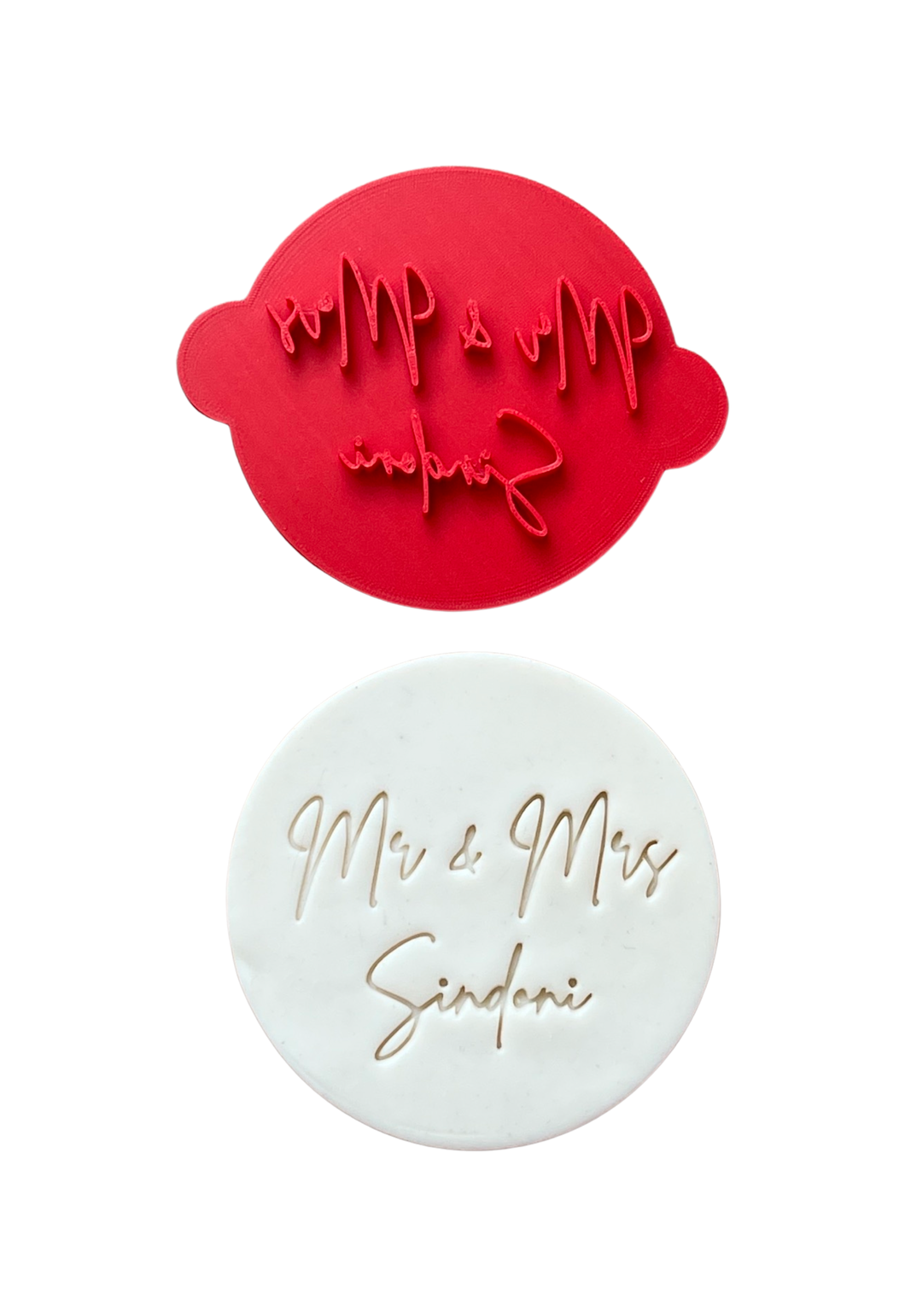 Custom Names Cookie Stamp Wedding Engagement Mr Mrs