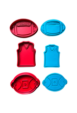 Load image into Gallery viewer, AFL footy cookie cutter oval ball sport ground Top clothes Personalised name

