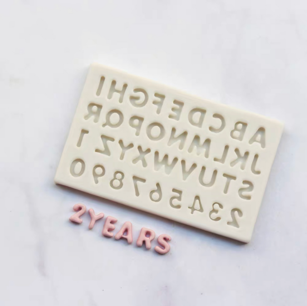 Mini Alphabet Number Silicone Mould cupcakes