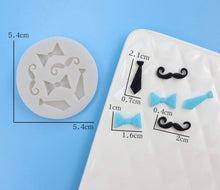 Load image into Gallery viewer, Father&#39;s Day Silicone Mould mini Suit Tie Bowtie Moustache
