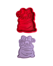 Load image into Gallery viewer, Cute Christmas Bear in santa sack Cookie Cutter Stamp Fondant Embosser Xmas
