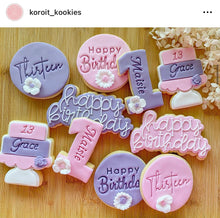 Load image into Gallery viewer, Tired cake cookie cutter debosser Annoucement Easel wedding birthday
