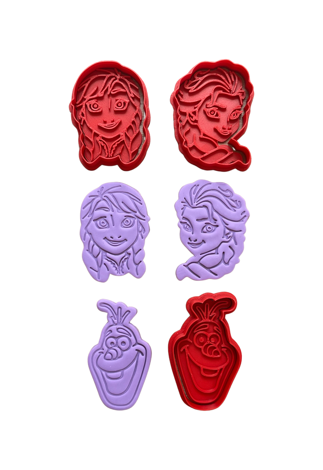 Princess Characters Cookie Cutter Stamp Anna Elsa Olaf
