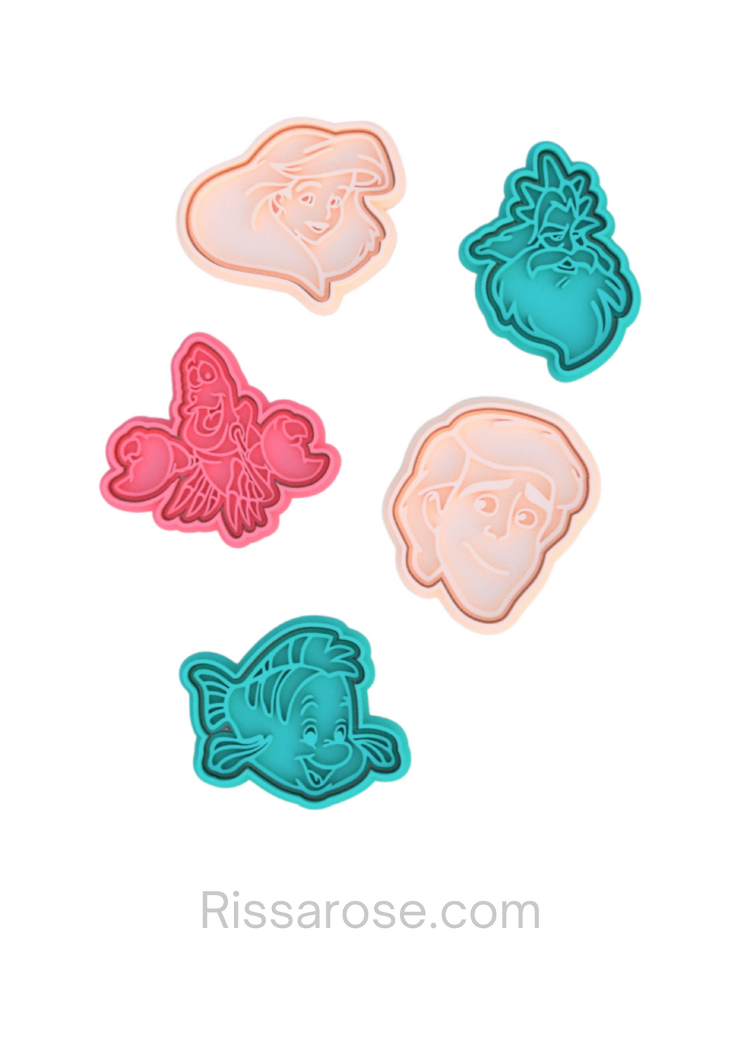 Little Mermaid Cookie Cutter Stamp King Prince Flounder