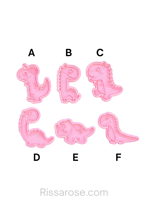 Cute Dinosaur Cookie Cutter Stamp T-Rex – rissarosecookiecutter