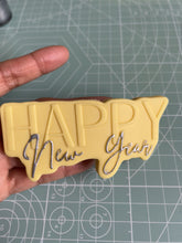 Load and play video in Gallery viewer, Happy New Year Cookie Fondant debosser raised stamp
