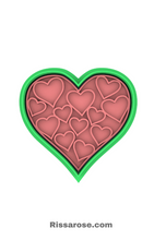 Load image into Gallery viewer, Happy Valentines Day Cookie Cutter Stamp Teddy Bear with Cup Love Letter Multiple Hearts
