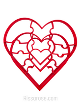 Load image into Gallery viewer, valentine&#39;s day cookie cutter stamp love heart puzzle conversation messages
