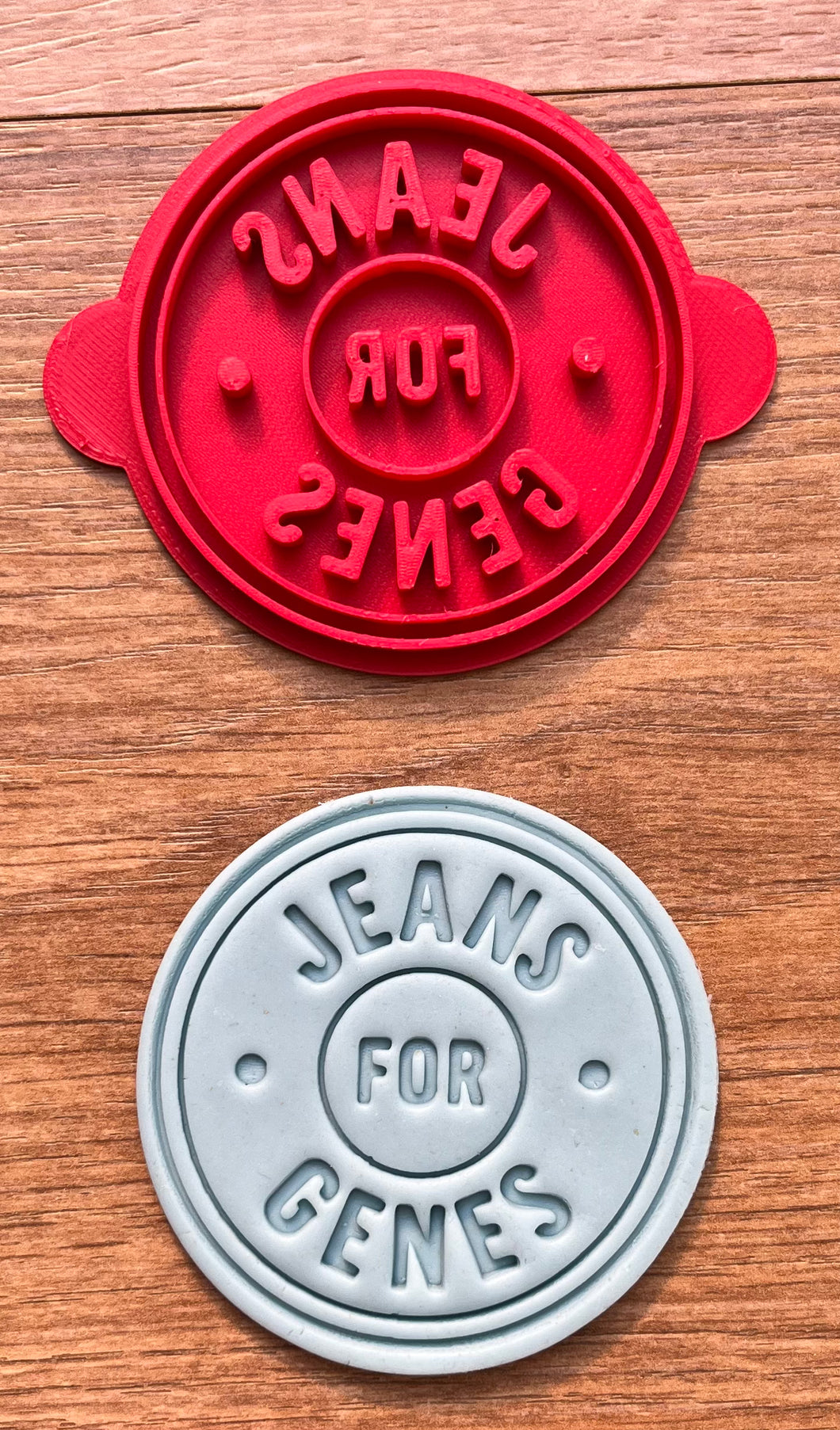 jeans for genes cookie stamp and cutter dna jeans plain jeans gene for jeans stamp