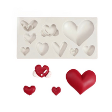 Load image into Gallery viewer, Hearts Silicone Mould Cake Fondant Sugarcraft Soap Valentines Day Theme
