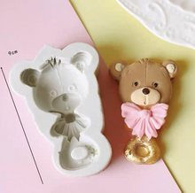 Load image into Gallery viewer, Bear Rattle Silicone Mould Cake Fondant Sugarcraft Soap Gender Reveal Theme
