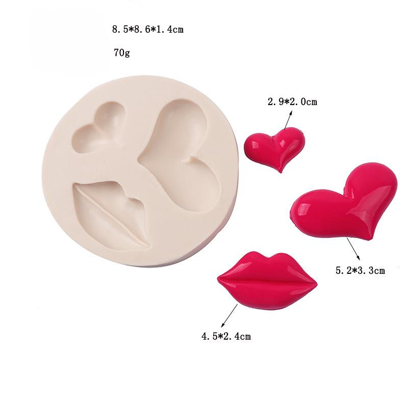 Heart Lip Silicone Mould Cake Fondant Sugarcraft Soap Valentines Theme