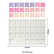Load image into Gallery viewer, bunting flag banner alphabet number silicone mould
