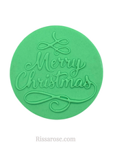 Load image into Gallery viewer, merry christmas happy birthday thank you oh babay cookie debosser fondant package biscuit pastry cutter fondant mold baking tools merry christmas
