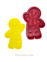 Load image into Gallery viewer, christmas gingerbread man cookie cutter cookie cutter stamp diy tools clay soap gingerbread man
