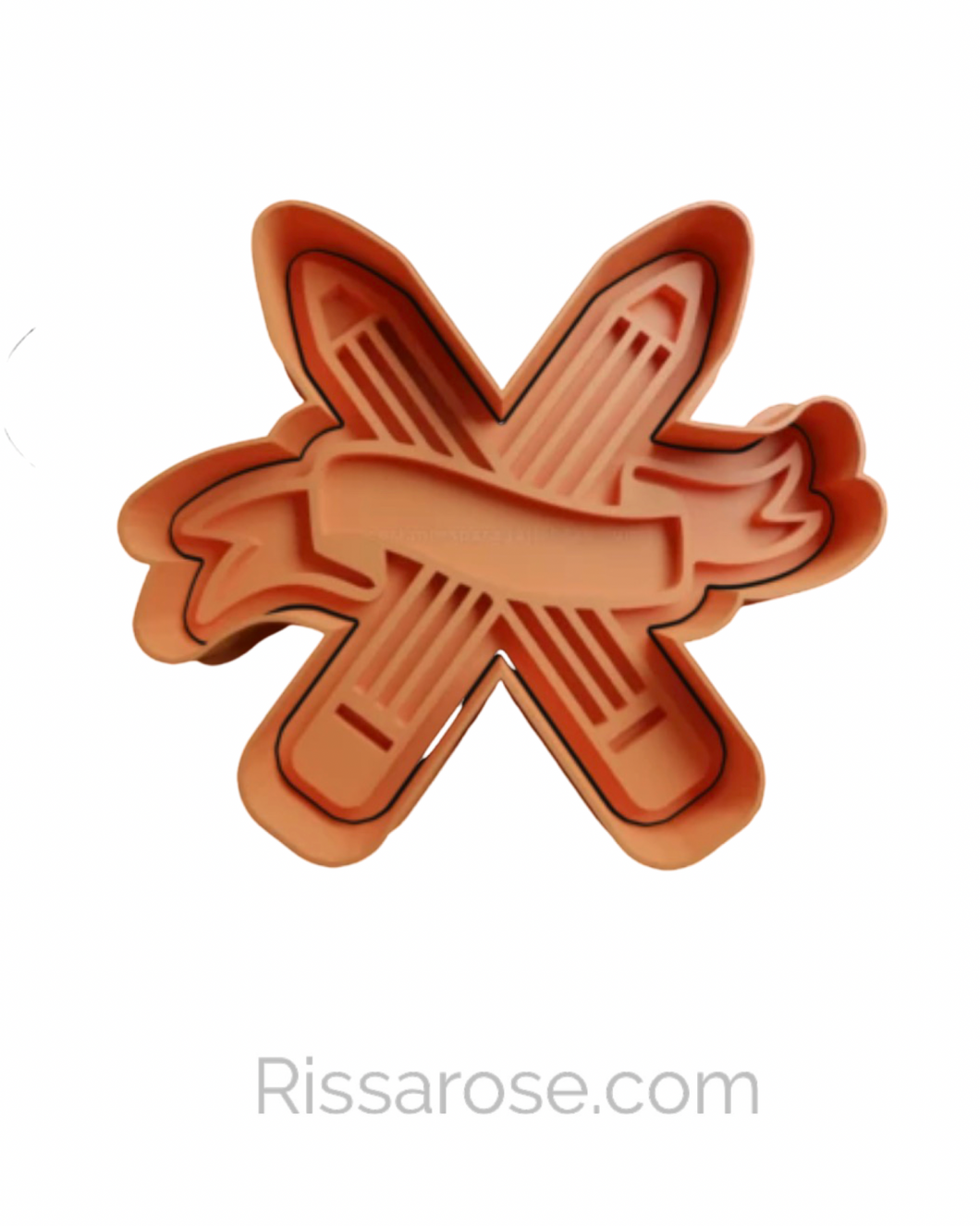 Pencil Ribbon Cookie Cutter Stamp