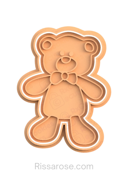 Teddy Bear Cookie Cutter Stamp 
