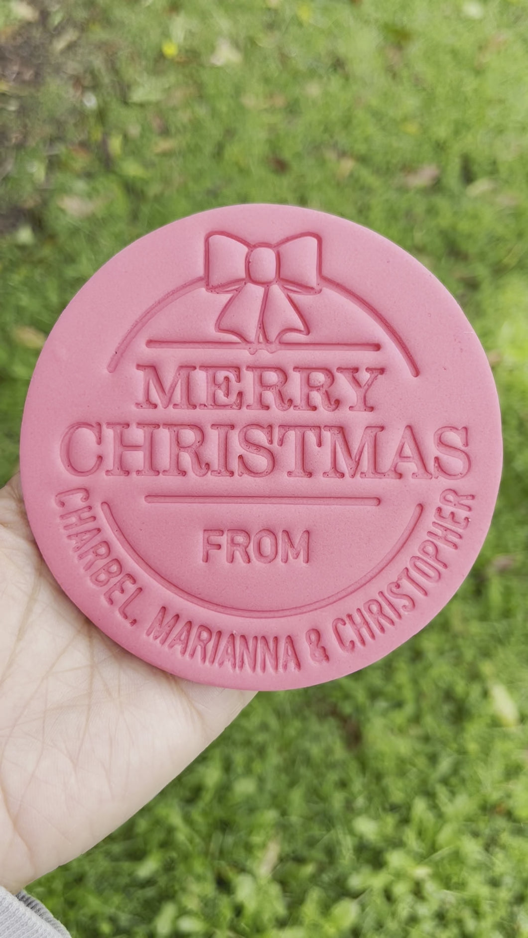 Merry Christmas from cookie stamp custom names