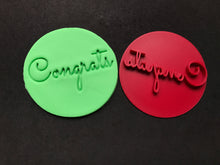 Load image into Gallery viewer, mr &amp; mrs - from miss to mrs - i love you - happy anniversary - congrats cookie stamps fondant embosser cake decoration congrats
