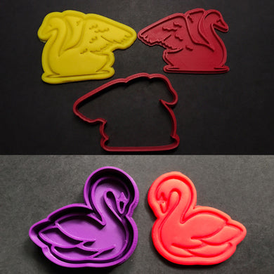 swan cookie cutters and stamps