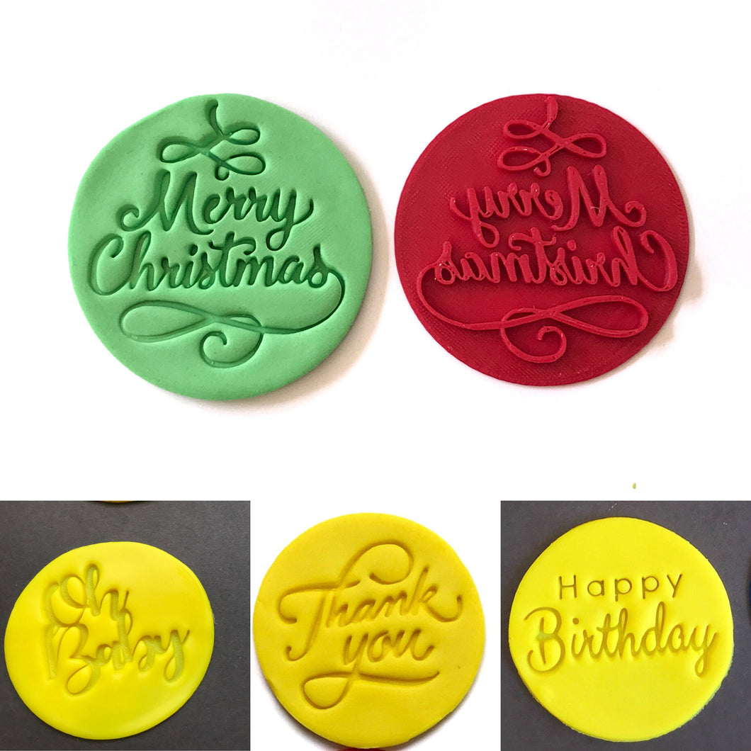 happy birthday thank you oh babay merry christmas cookie stamp fondant package biscuit pastry cutter fondant mold baking tools set of 4 stamps