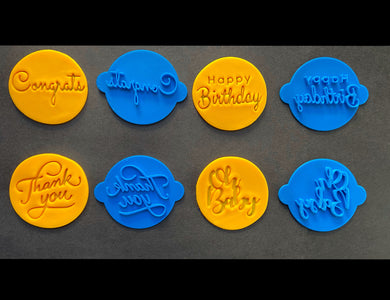 cookie stamps package - congrats happy birthday oh baby thank you *easy lifting ears* without cutter
