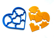 Load image into Gallery viewer, valentine&#39;s day cookie cutter stamp love heart puzzle side rose cutter stylish heart cutter cake decoration
