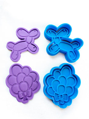 balloon cookie cutter stamp - balloon bunch and balloon puppy both