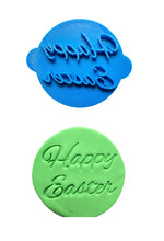 Load image into Gallery viewer, funny happy easter stamp cookie fondant clay tool - jesus back by popular demand happy easter
