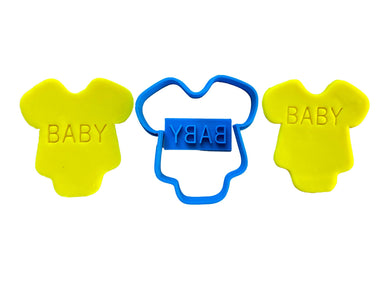 baby cookie stamp with clothes cutter - personalized baby shower gift